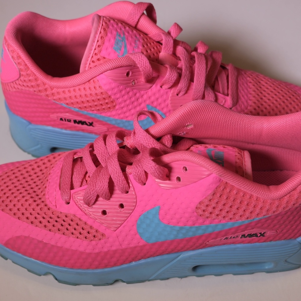NIKE Air MAX 90 Breathe GS 833409-600,  Pink Size 5.5